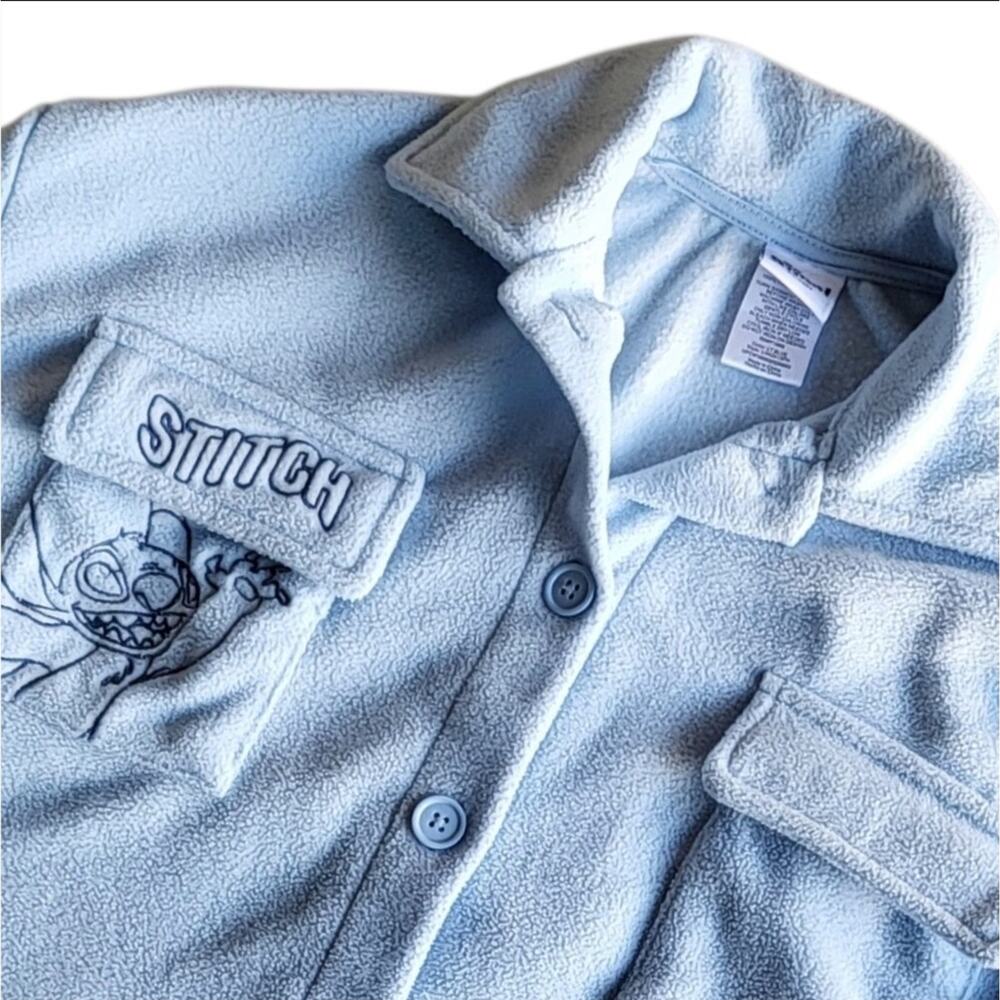 Disney Lilo & Stitch "Ohana" Fleece Shirt Jacket – Women’s XS (0/2) Light Blue